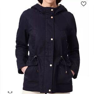 COLLECTION B Trendy Hooded Drawstring Waist Anorak Parka Jacket,